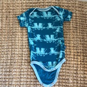 Kickee pants blue monkey onsie 3-6 months